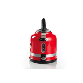 Ariete 2854 Moderna Electric Kettle, 2000 W, 1.7 L Capacity, 360° Cordless, Automatic Shut-off System, Removable Filter, Visible Water Level, Thermometer, red