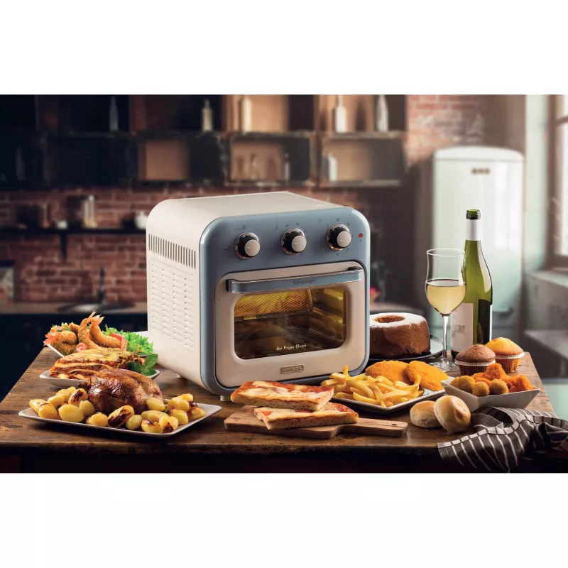 Ariete 4632 Air fryer and oven Vintage, 1400W, 2in1, Capacity 16L, Accessories included, Timer 60 minutes, Double glass, blue