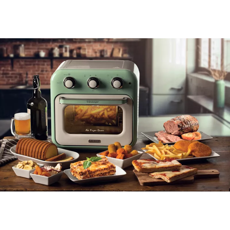 Ariete 4632 Air fryer and oven Vintage, 1400W, 2in1, Capacity 16L, Accessories included, Timer 60 minutes, Double glass, Green