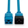 Lindy 2m IEC C19 to C20 Extension Cable, Blue, 2 m, C19 coupler, C20 coupler, 250 V, 16 A
