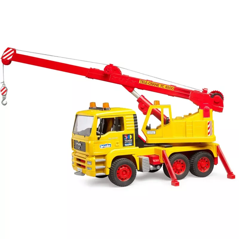 Toy crane truck BRUDER MAN TGA model 01054, scale toy vehicle for play