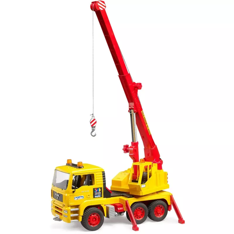 Toy crane truck BRUDER MAN TGA model 01054, scale toy vehicle for play