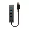 Lindy 4 Port USB 3.0 Hub, USB 3.2 Gen 1 (3.1 Gen 1) Type-A, USB 3.2 Gen 1 (3.1 Gen 1) Type-A, 5000 Mbit/s, Black, Aluminium, Plastic, 0.3 m