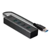 Lindy 4 Port USB 3.0 Hub, USB 3.2 Gen 1 (3.1 Gen 1) Type-A, USB 3.2 Gen 1 (3.1 Gen 1) Type-A, 5000 Mbit/s, Black, Aluminium, Plastic, 0.3 m