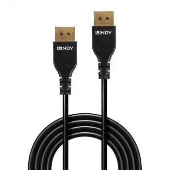 Lindy 1m Slim DisplayPort 1.4 Cable, 1 m, DisplayPort, DisplayPort, Male, Male, 7680 x 4320 pixels