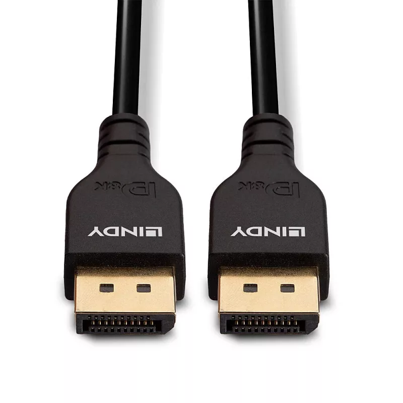 Lindy 1m Slim DisplayPort 1.4 Cable, 1 m, DisplayPort, DisplayPort, Male, Male, 7680 x 4320 pixels