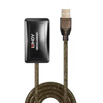 Lindy 10m USB 2.0 Active Extension Hub, USB 2.0, USB 2.0, 480 Mbit/s, Grey, 28/24, 10 m
