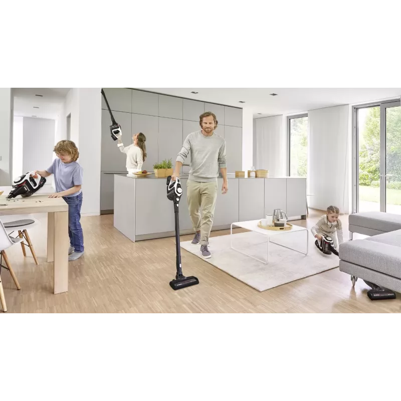 Bosch Serie 8 BSS825ALL stick vacuum/electric broom Battery Dry Bagless Black, White 5 Ah
