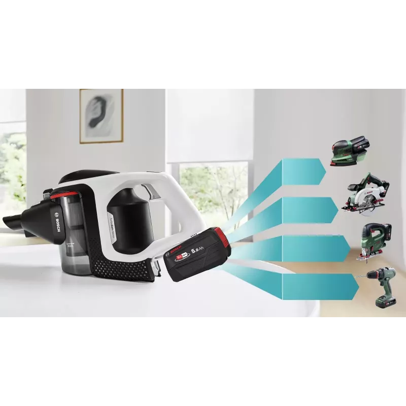 Bosch Serie 8 BSS825ALL stick vacuum/electric broom Battery Dry Bagless Black, White 5 Ah