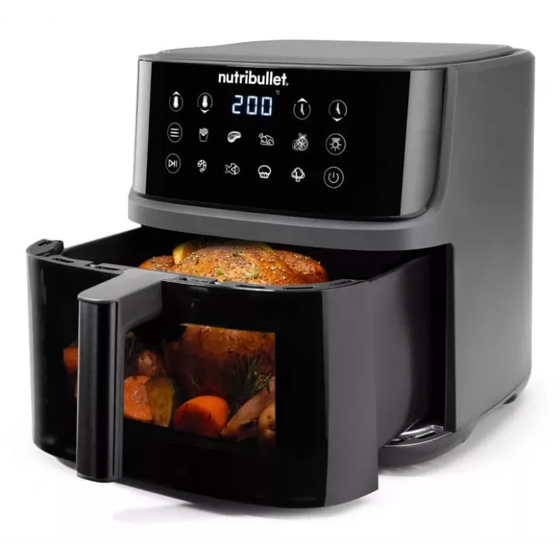 NutriBullet CrispLite Vision Single 8 L Stand-alone 2000 W Hot air fryer Black