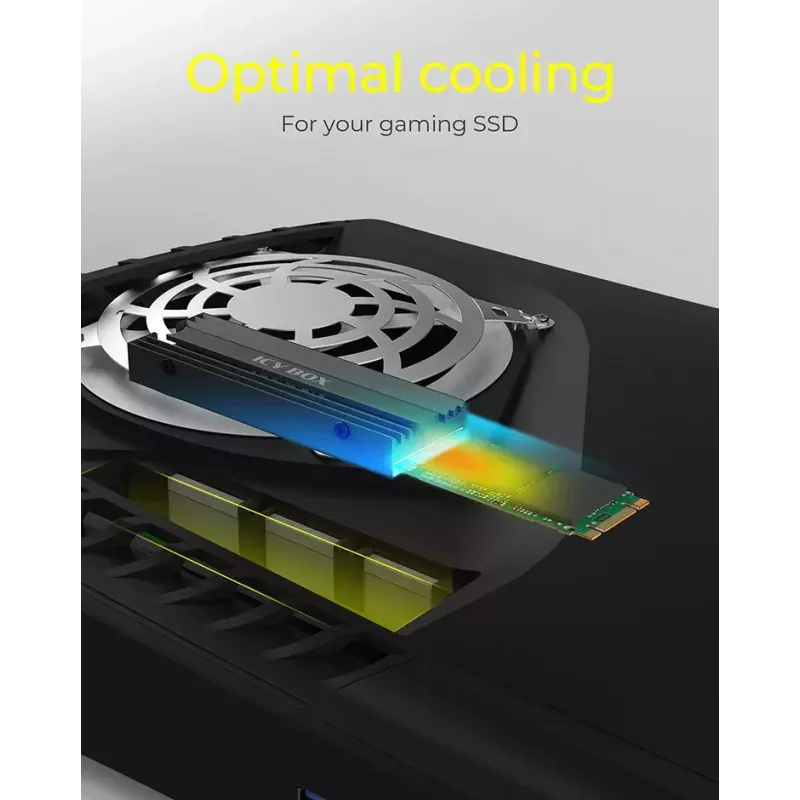 Heatsink ICY BOX IB-M2HS-PS5 for PlayStation 5 Black 27mm x 76mm x 9mm