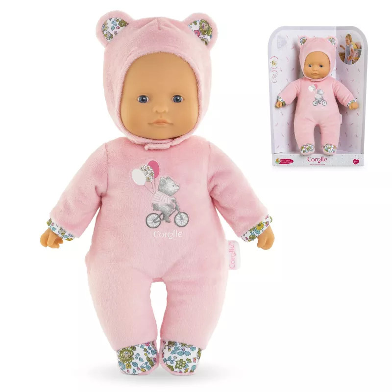 Soft toy bear Simba‑Dickie Corolle Mon Doudou Corolle Sweetheart pink — comfort plush doll