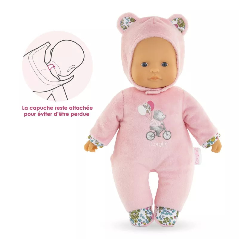 Soft toy bear Simba‑Dickie Corolle Mon Doudou Corolle Sweetheart pink — comfort plush doll
