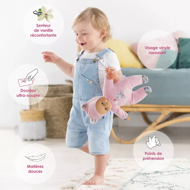 Soft toy bear Simba‑Dickie Corolle Mon Doudou Corolle Sweetheart pink — comfort plush doll