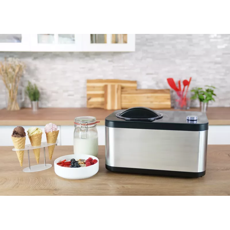 Unold 48826 Eismaschine & Joghurtbereiter EVA Compressor ice cream maker 1.5 L 120 W Black, Stainless steel