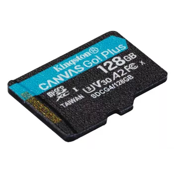 Kingston Technology 128GB microSDXC Canvas Go Plus Gen4 200R A2 U3 Single Pack w/o ADP
