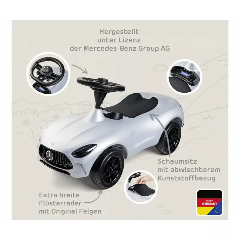 Ride-on car Simba-Dickie BIG Mercedes-AMG GT in silver/black – children's push/pedal vehicle