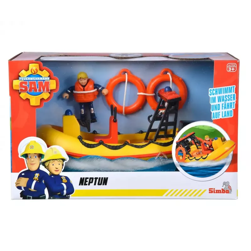 Toy boat Simba-Dickie Fireman Sam Neptune Boat with Figure — play vehicle