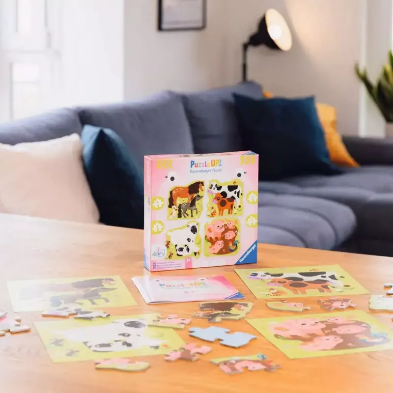 Jigsaw puzzle Ravensburger UP! Farm Animals — progressive set 4, 6, 8, 10 pieces