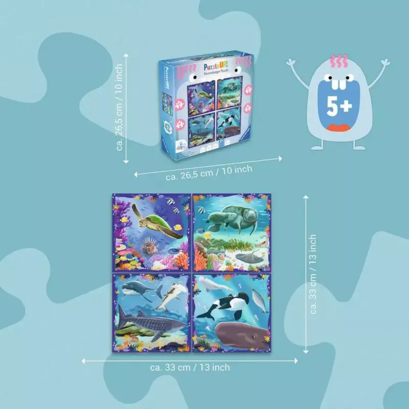 Jigsaw Puzzle Ravensburger UP! Sea Creatures — set of 64, 72, 81, 90 pieces