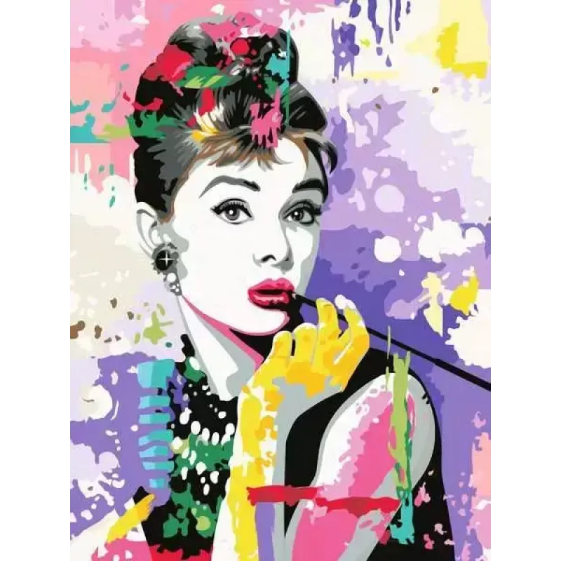 Puzzle painting set Ravensburger CreArt Premium — Audrey Hepburn (Ravensburger 25526)