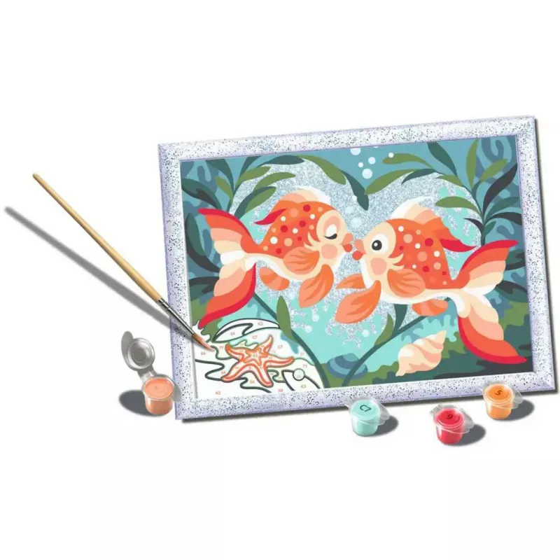 Painting kit Ravensburger CreArt — Fish in Love (model 23998) — acrylic paint-by-numbers set