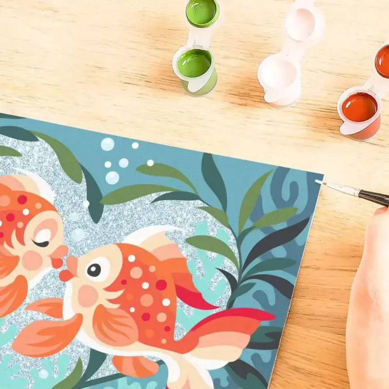 Painting kit Ravensburger CreArt — Fish in Love (model 23998) — acrylic paint-by-numbers set
