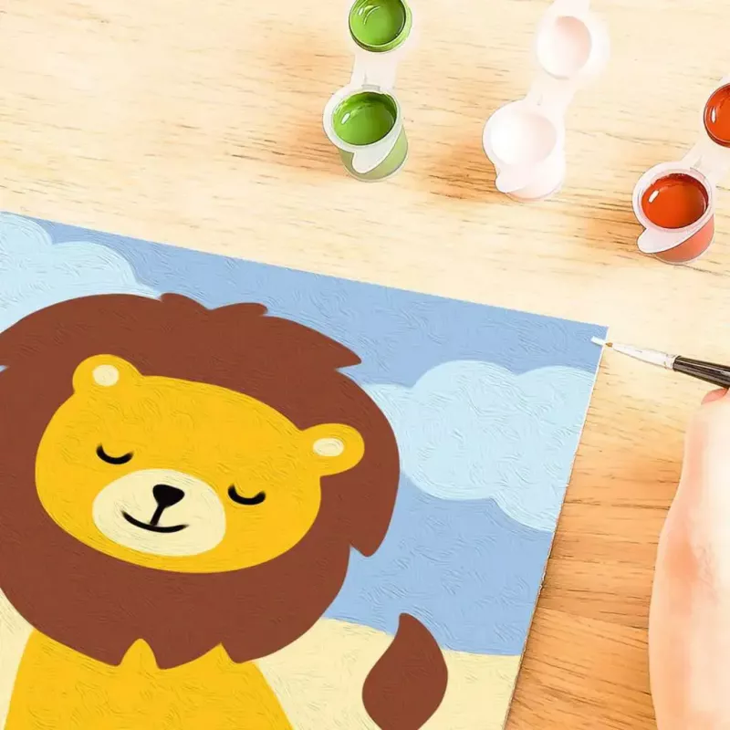 Painting kit Ravensburger CreArt Little Lion – children's paint-by-numbers set