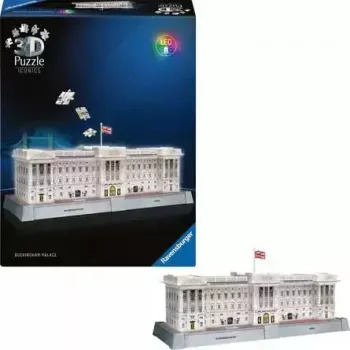 3D puzzle Ravensburger Iconics Buckingham Palace with light, 216 pieces