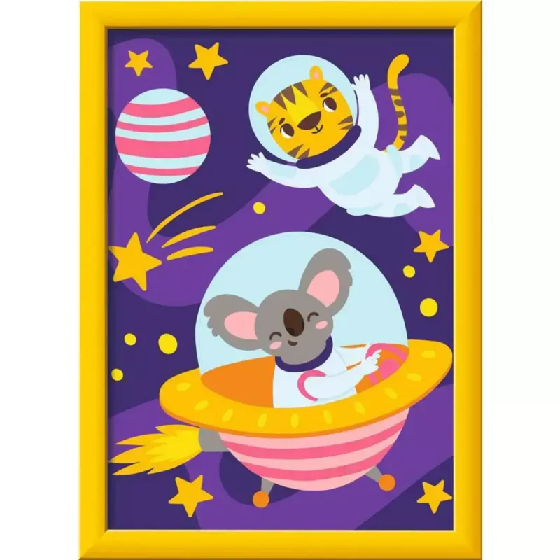 Paint-by-numbers kit Ravensburger CreArt – “Animals in Space” painting set