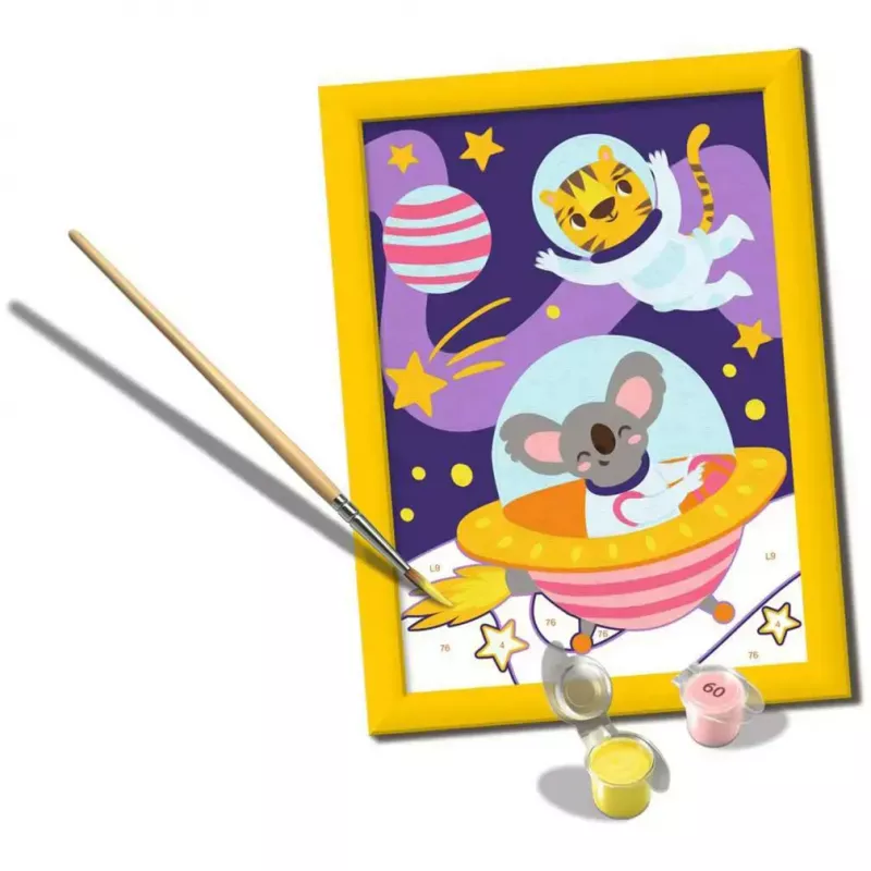 Paint-by-numbers kit Ravensburger CreArt – “Animals in Space” painting set