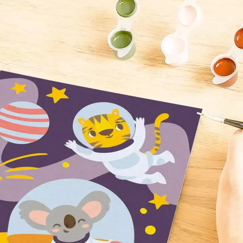 Paint-by-numbers kit Ravensburger CreArt – “Animals in Space” painting set