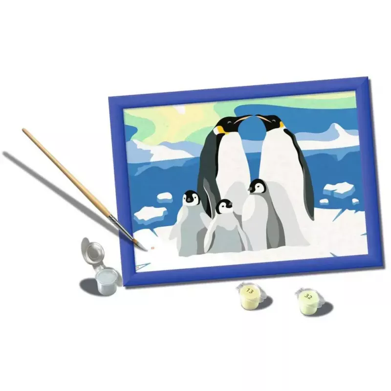 Painting kit Ravensburger CreArt Penguin Family – paint-by-numbers set, model 25888