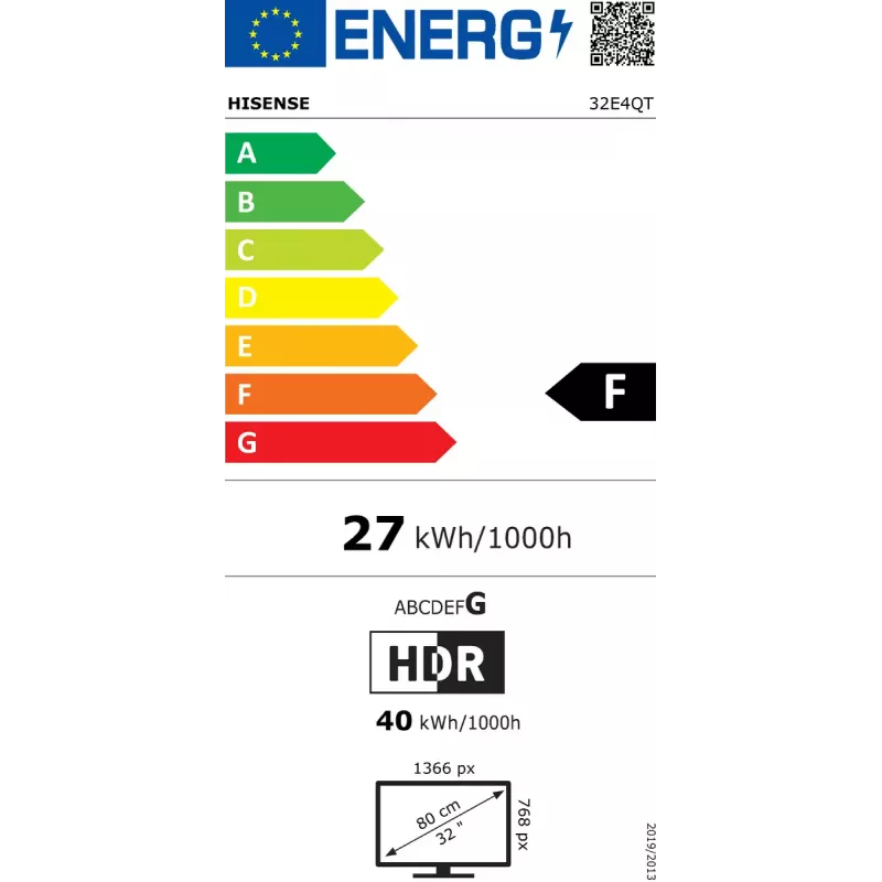 Hisense 32E4QT 81.3 cm (32 inch) HD Smart TV Wi-Fi Black