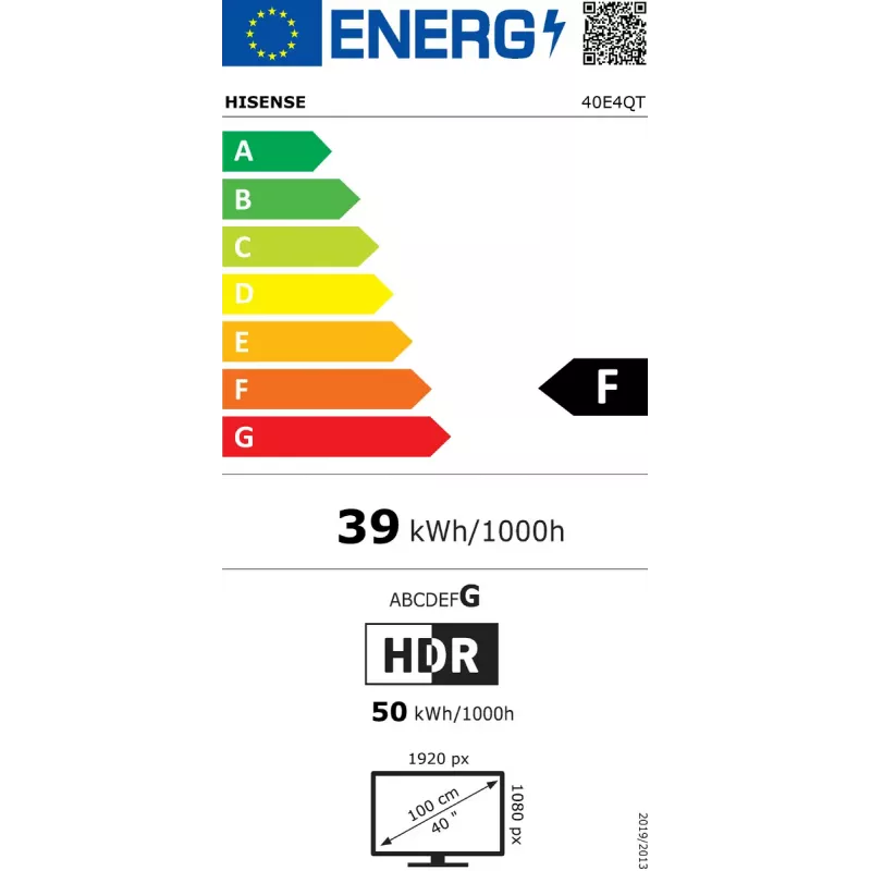 Hisense 40E4QT 101.6 cm (40 inch) Full HD Smart TV Wi-Fi Black