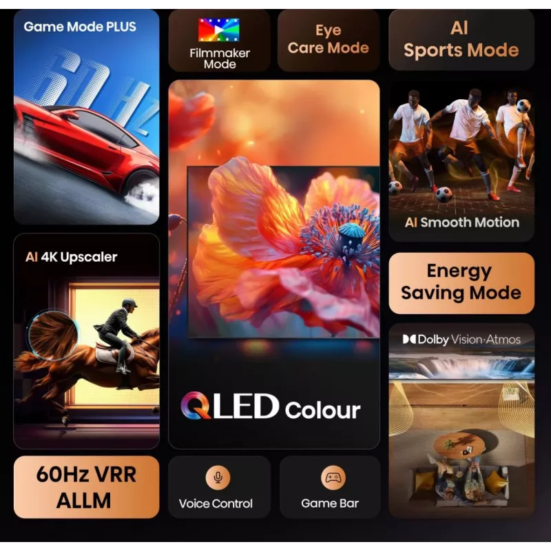 Hisense 65E77Q 165.1 cm (65 inch) 4K Ultra HD Smart TV Wi-Fi Black