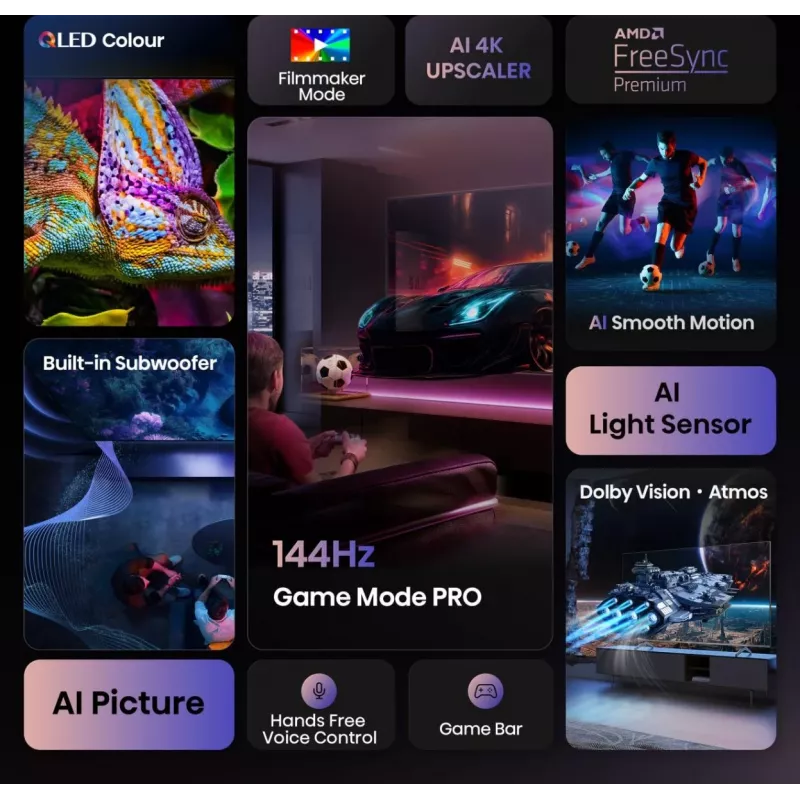 Hisense 100E7Q PRO 2.54 m (100 inch) 4K Ultra HD Smart TV Wi-Fi Black
