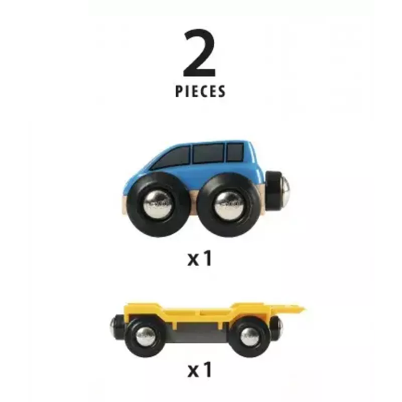 Model Railway Car Transporter by Ravensburger BRIO — 2-piece, Black/Blue/Yellow