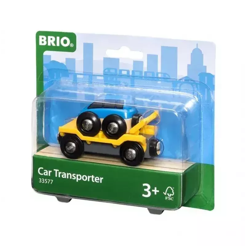 Model Railway Car Transporter by Ravensburger BRIO — 2-piece, Black/Blue/Yellow