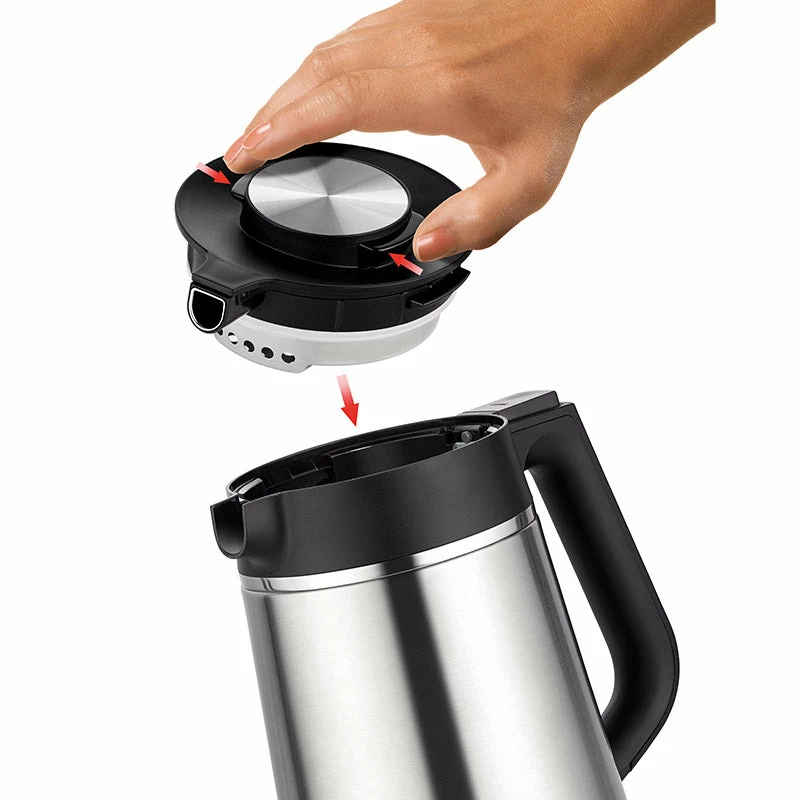 Unold 18715 electric kettle 1.5 L 1800 W Black, Stainless steel