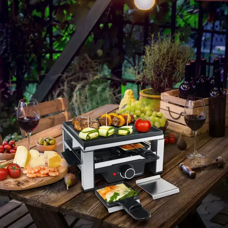 Guss-Raclette RC 104 schwarz/edelstahl