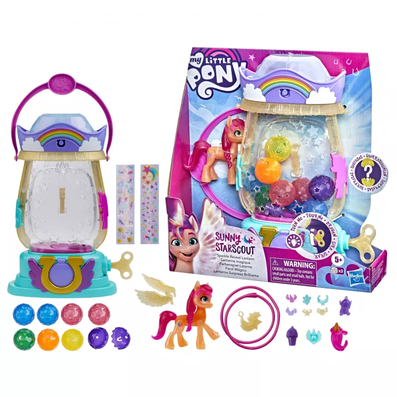 My Little Pony : A New Generation Movie Sparkle Reveal Lantern Sunny Starscout - Light Up Toy with 25 Pieces, Surprises