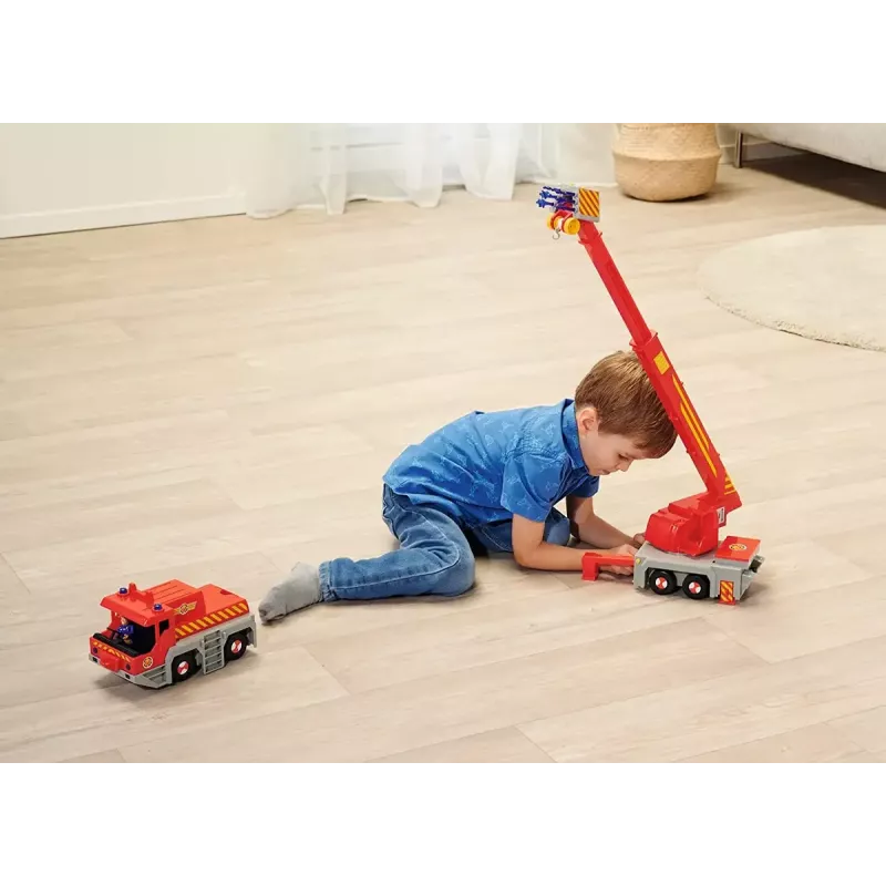 Toy rescue crane vehicle Simba‑Dickie Fireman Sam 2-in-1 (red/yellow)