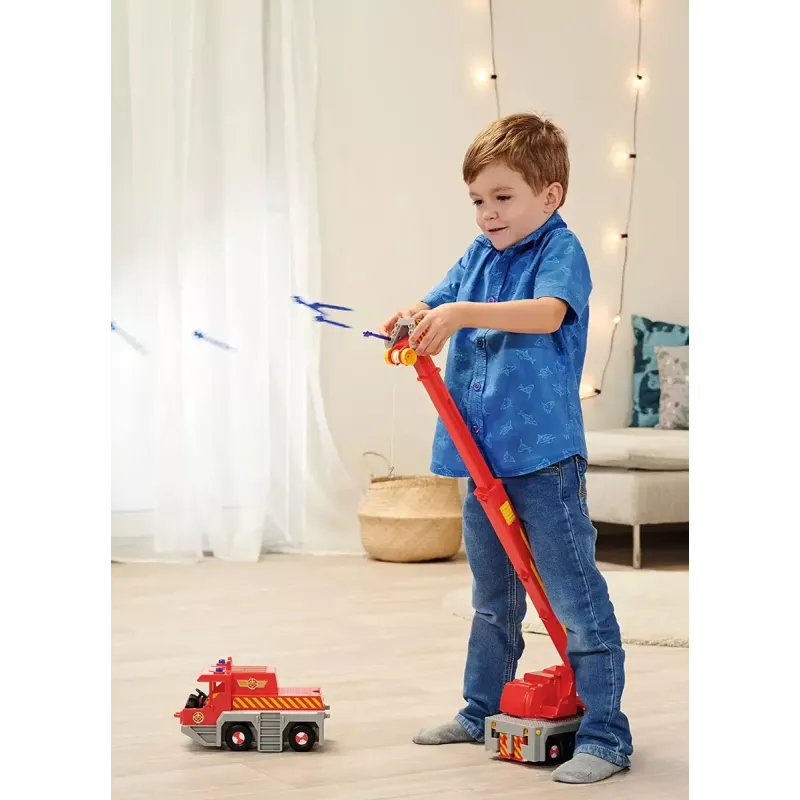 Toy rescue crane vehicle Simba‑Dickie Fireman Sam 2-in-1 (red/yellow)
