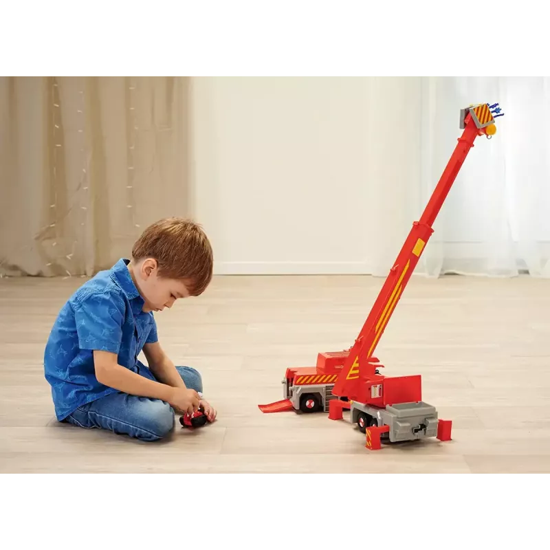 Toy rescue crane vehicle Simba‑Dickie Fireman Sam 2-in-1 (red/yellow)