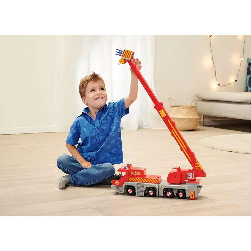 Toy rescue crane vehicle Simba‑Dickie Fireman Sam 2-in-1 (red/yellow)