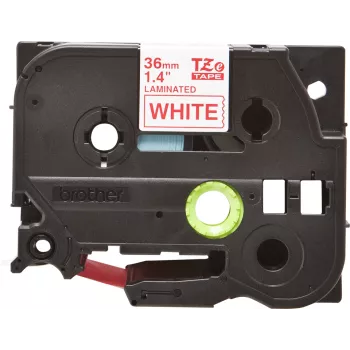 Brother Laminated tape 36mm, Red on white, TZe, Thermal transfer, China, 5 year(s), Brother