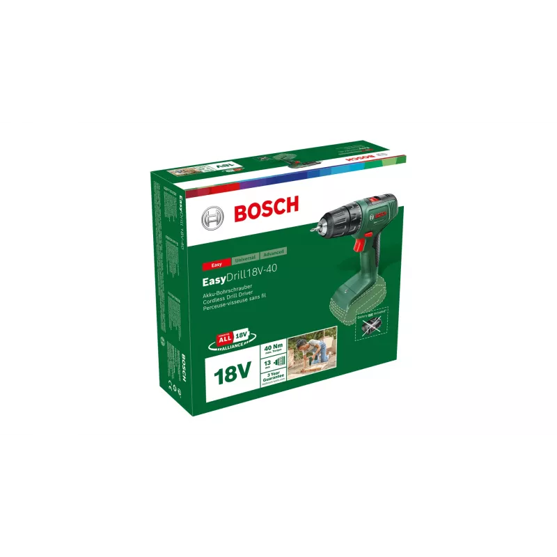 Bosch EasyDrill 18V-40 1630 RPM Keyless 1.3 kg Black, Green