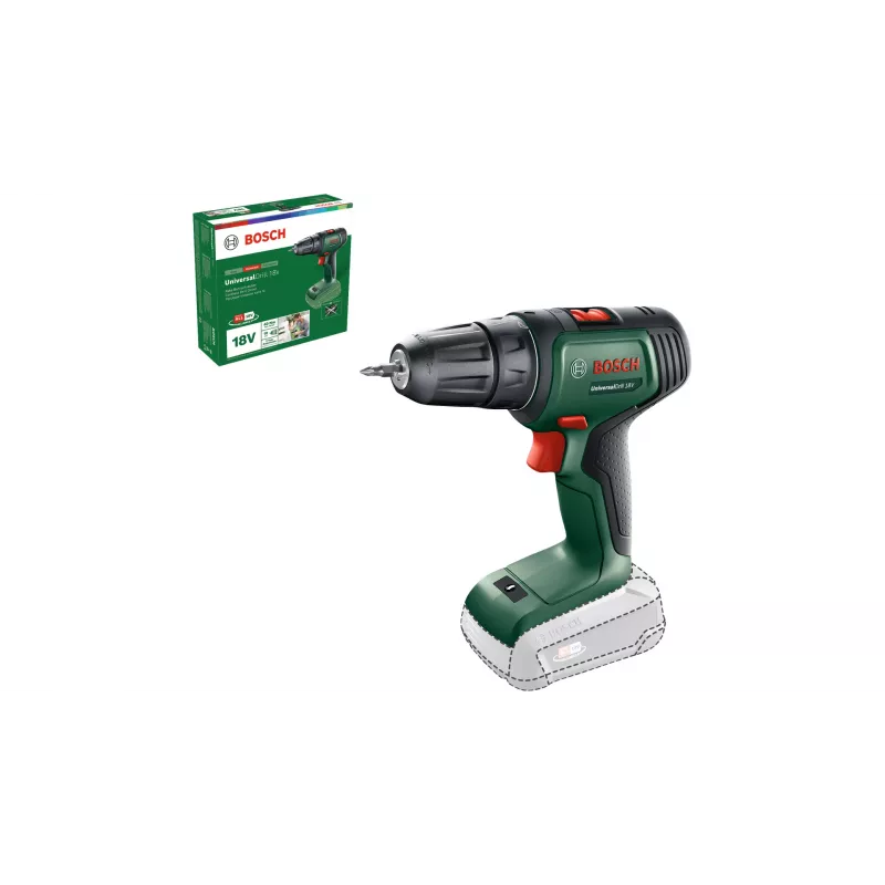Bosch Universal Drill 18V, Keyless, 1450 RPM, 1.2 kg, Black, Green