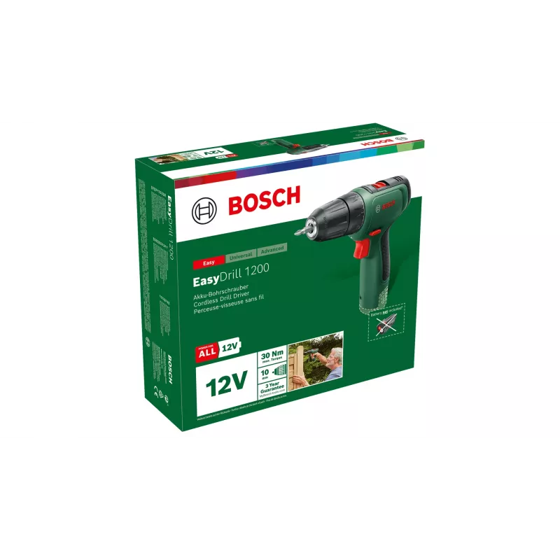 Bosch EasyDrill 1200 1500 RPM Keyless 940 g Black, Green